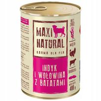 Šunų maistas MAXI NATURAL, kalakutiena, jautiena ir saldžiosios bulvės, 400 g