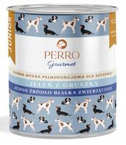 Šunų konservai PERRO Gourmet Monoprotein su elniena ir kriaušėmis, Junior, 800 g