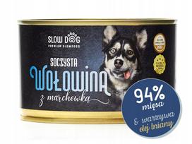 Šunų konservai SLOWDOG su jautiena ir morkomis, 410 g