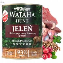 Šlapias šunų maistas Wataha Hunt su elniena ir grikiais, 800 g