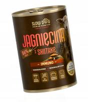 Šunų konservai SLOW DOG Immuno su ėriena ir šitake grybais, 400 g