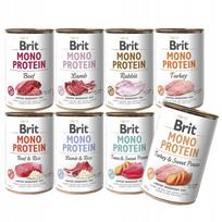 Šunų konservai Brit MONO PROTEIN, įvairių skonių, 8 x 400 g