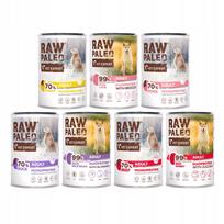 Šlapias šunų ėdalas Raw Paleo suaugusiems, 7 skoniai be žuvies, 7 x 400 g + dovana