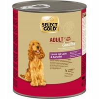 Šunų maistas SELECT GOLD Sensitive, ėriena, lašiša ir bulvės, 12 x 800 g
