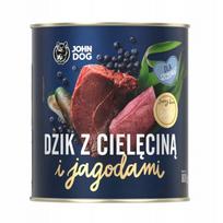 Šunų konservai John Dog Berry Line šuniukams, šerniena ir veršiena su uogomis, 800 g