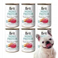 Šunų konservai BRIT Mono Protein su tunu ir saldžiąja bulve, 6 x 400 g