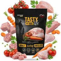 Šlapias šunų ėdalas Tasty Dogs Life, kalakutiena 90 %, drebučiuose, 150 g