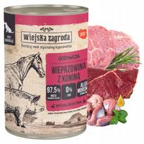 Šunų konservai WIEJSKA ZAGRODA su kiauliena ir arkliena, 400 g