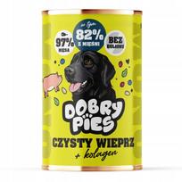 Šlapias šunų ėdalas DOBRY PIES Monoprotein, kiauliena su kolagenu, 400 g