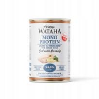 Šunų konservai WATAHA LIGHT & STERILISED su menke ir pastarnokais, 400 g