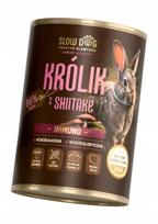 Šunų konservai SLOW DOG Immuno su triušiena ir šiitake grybais, 400 g