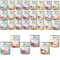 Šunų konservai BRIT PATE & MEAT, mišrus rinkinys, 30 x 800 g