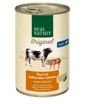 Šunų konservai REAL NATURE ADULT, jautiena ir itališka kumpis, 400 g