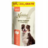 Šunų šlapias maistas Nekko Daily su kalakutiena, 500 g + 200 g dovana