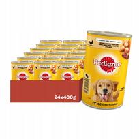 Šunų konservai PEDIGREE su vištiena ir morkomis želėje, 24 x 400 g