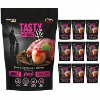 Šunų maistas Biofeed TASTY DOG su kiauliena, suaugusiems, 90% mėsos, 10 x 500 g