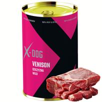 Šlapias šunų maistas su elniena, 100% mėsa, 1200 g, X-DOG