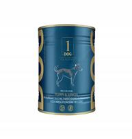 Šlapias ėdalas šuniukams su veršiena ir morkomis 1DOG, 400 g, be grūdų
