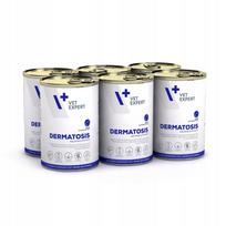 Šunų konservai be grūdų VET EXPERT DERMATOSIS, lašiša ir bulvės, 6 x 400 g
