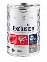 Šunų pašaras EXCLUSION Hepatic su kiauliena, ryžiais ir žirniais, 400 g