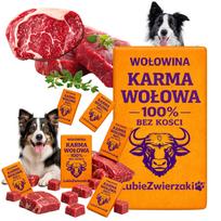 Šunų šaldyta jautiena be kaulų, 20 kg (BARF kubeliai)