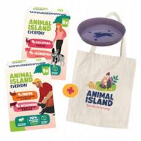 Šunų pašaras Animal Island, įvairi mėsa, 16×150 g, su nemokama lėkšte ir maišeliu