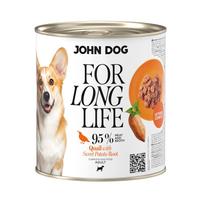 Šlapias maistas šunims John Dog, putpeliena ir saldžiosios bulvės, 800 g