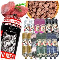 Šunų drėgno maisto dešros, 85–90 % mėsos, 14 x 1 kg, SHINY COAT