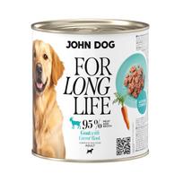 Šunų konservai su ožkiena ir morkomis John Dog, 800 g
