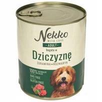 Šunų konservai Nekko su spanguolėmis ir rozmarinu, 800 g
