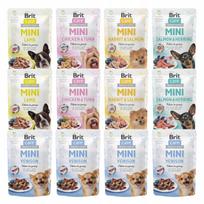 Šunų konservai Brit Pouch Mini, įvairių skonių, 85 g, 12 vnt.