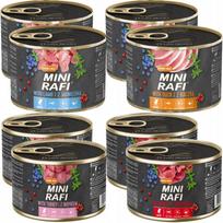 Šlapias šunų maistas Dolina Noteci Mini Rafi, 4 skonių rinkinys, 12 x 185 g