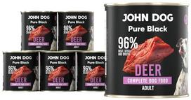 Šunų konservai John Dog Pure Black su elniena, suaugusiems, 6 × 800 g
