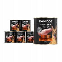Šunų konservai John Dog Pure Black Special Edition su triušiena, 6 x 800 g