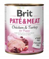 Šunų konservai Brit Pate Meat Puppy, vištiena ir kalakutiena, 800 g