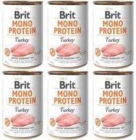Šunų konservai Brit Mono Protein su kalakutiena, 6 x 400 g