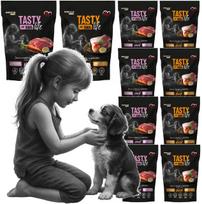Šlapias šunų pašaras Tasty Dogs Life su įvairiais skoniais, želėje, 10 x 500 g, jaunų šunų