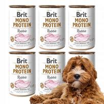 Šlapias šunų maistas BRIT MONO Protein Rabbit 6x400 g, alergiškiems šunims