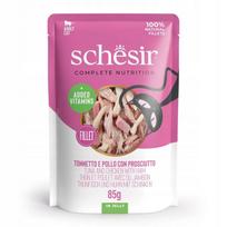 Kačių maistas SCHESIR su tunu, vištiena ir kumpiu, 12 x 85 g