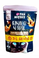 Kačių maistas Pan Mięsko su vištiena ir putpelių gabalėliais padaže, 4 x 85 g
