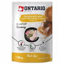 Šunų ėdalas ONTARIO, vištiena su kumpiu padaže, 80 g