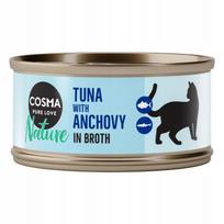 Katės konservai Cosma Nature su tunu ir ančiuviais, 70 g