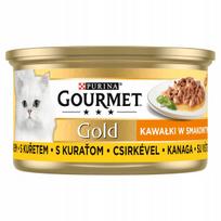Šlapias kačių maistas su vištiena GOURMET GOLD padaže, 85 g