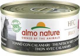 Kačių konservai Almo Nature HFC, tunas ir kalmarai drebučiuose, 70 g