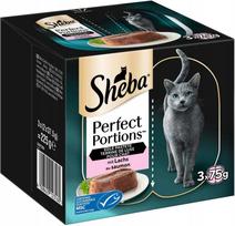 Šlapias kačių maistas Sheba PERFECT PORTIONS su lašiša, 3 pakuotės po 2 x 37,5 g
