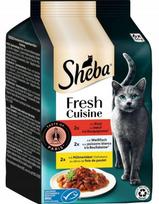 Šlapias kačių ėdalas SHEBA Fresh Cuisine, Paryžiaus skonis, žuvies ir mėsos mišinys, maišeliai