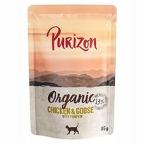 Katilėlių pašaras katėms Purizon Organic su ekologiška vištiena, žąsiena ir biodynia, 85 g