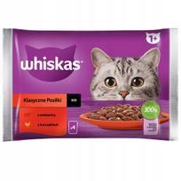 Šlapias kačių maistas WHISKAS su jautiena ir vištiena padaže, 4 x 85 g