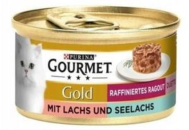 Konzervuotas kačių maistas Gourmet Gold Duetto Ragout su lašiša, 85 g