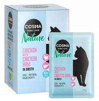 Šunų konservai Cosma Nature, vištiena su vištienos kumpiu, 6 x 50 g